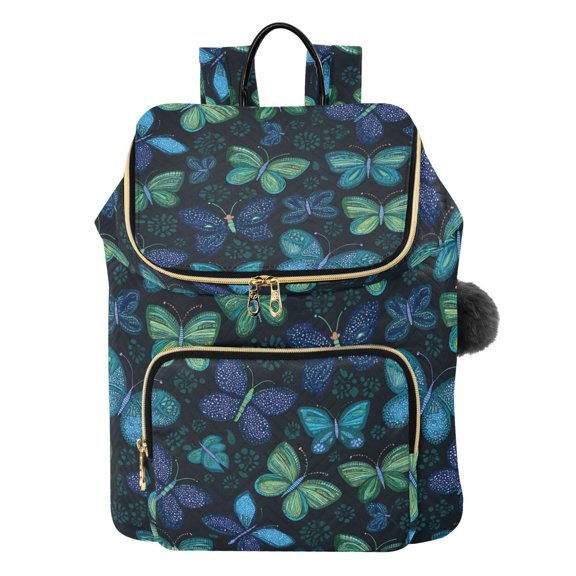 ALAZA Magic Butterfly Green Travel Backpack Laptop Bag Large Capacity Daypack