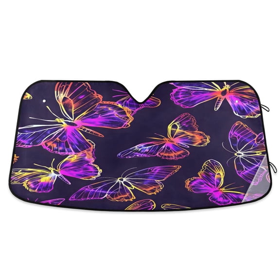 ALAZA Magic Butterfly Windshield Sun Shade Car Foldable Visor Block UV Rays Protector 57"x31.5"