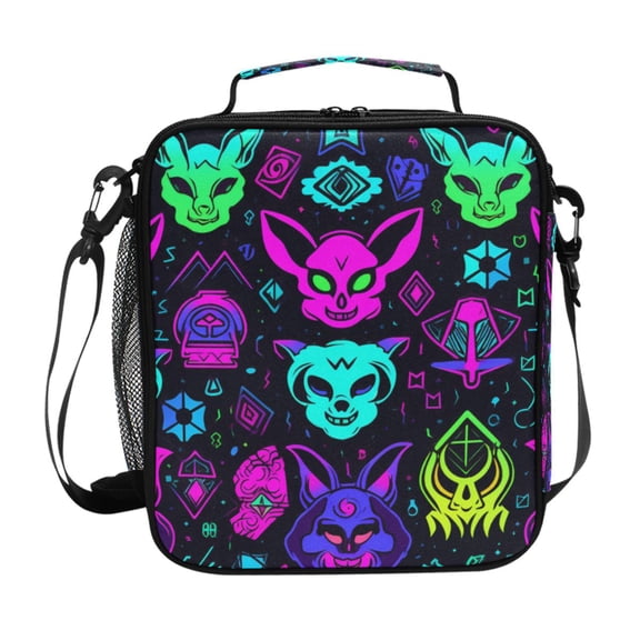 ALAZA Magic Cartoon Devils Lunch Box Insulated Lunch Bag Reusable Thermal Cooler Tote School Picnic