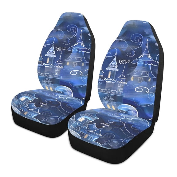 ALAZA Magic Castle Car Seat Covers 2 PCs Universal Auto Front Seats Interior Protector