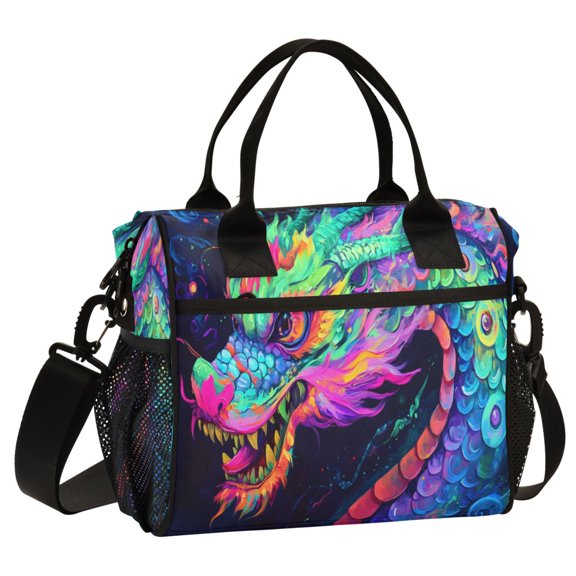 ALAZA Magic Cool Dragon Print Cooler Lunch Bag Insulated Reusable Lunch Tote Large Leakproof Thermal Lunch Box for Work School Picnic Travel Small