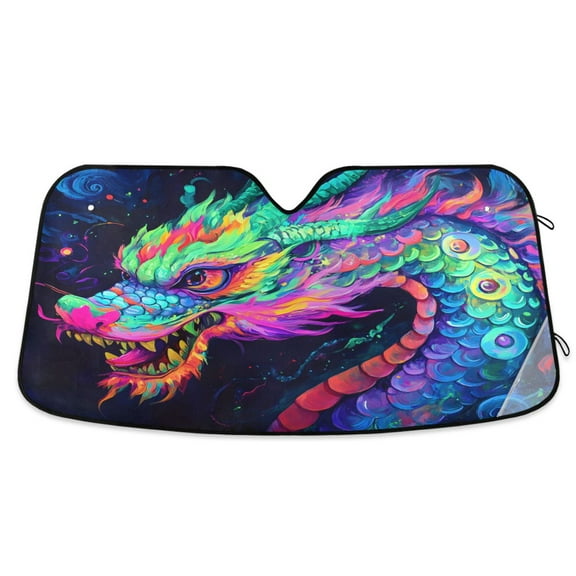 ALAZA Magic Cool Dragon Windshield Sun Shade Car Foldable Visor Block UV Rays Protector 55"x27.6"