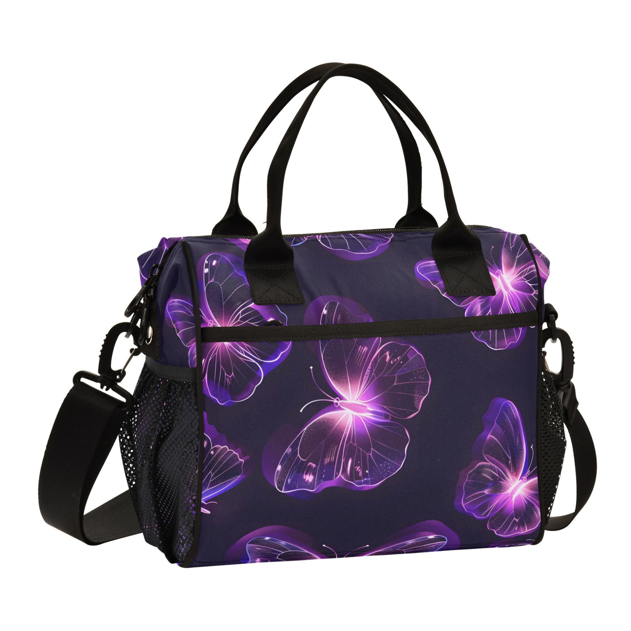 ALAZA Magic Cute Butterfly Insulated Lunch Bag Reusable Tote Box Adjustable Shoulder Strap for Work Picnic