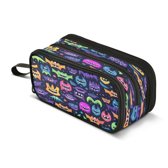 ALAZA Magic Cute Devils Pencil Case Bag 3 Compartment Pen Pouch Large Storage Holder Box Organizer