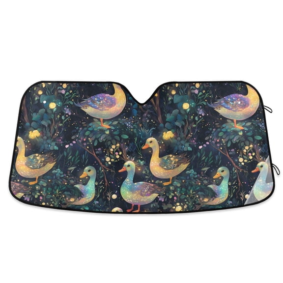 ALAZA Magic Cute Duck Pattern Car Windshield Sun Shade Foldable UV Ray Sunshade Visor Protector 55 x 27.6in