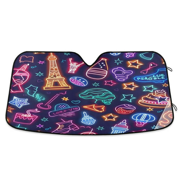 ALAZA Magic Cute Pattern Windshield Sun Shade Car Foldable Visor Block UV Rays Protector 53"x23.5"