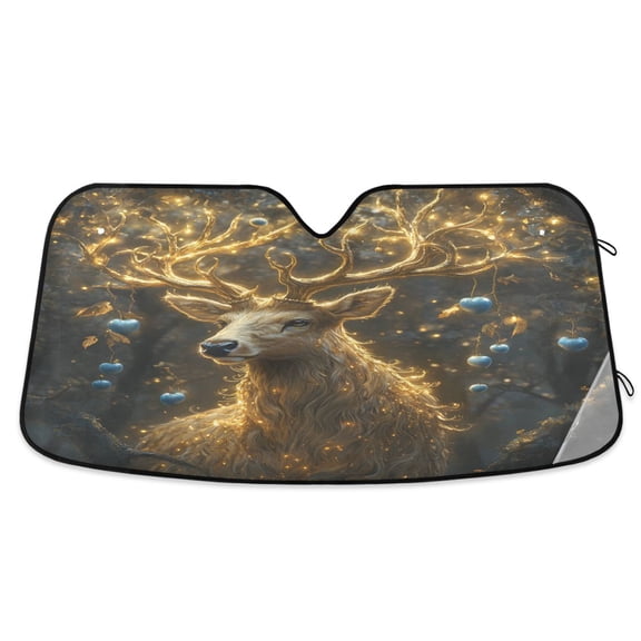 ALAZA Magic Deer Windshield Sun Shade Car Foldable Sun Visor Block UV Rays Protector 55"x27.6"