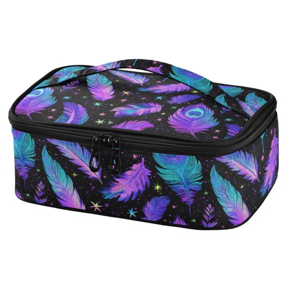 ALAZA Magic Feathers Lunch Box Insulated Cooler Tote Bag Reusable School Picnic Travel Office