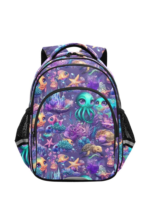 Magic Fish Ocean Castle School Backpack Elementary Bag Student Bookbag Travel Rucksack