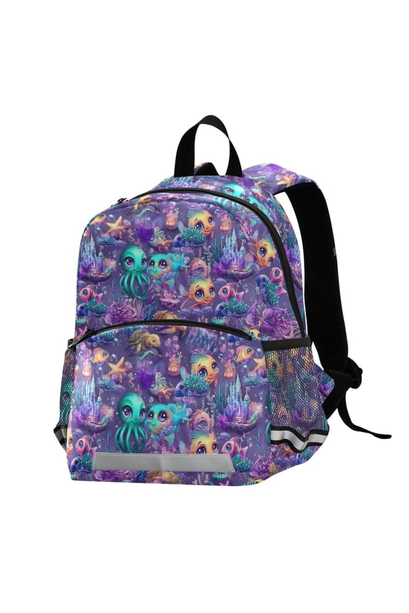 Magic Fish Ocean Castle School Backpack Elementary Student Bookbag