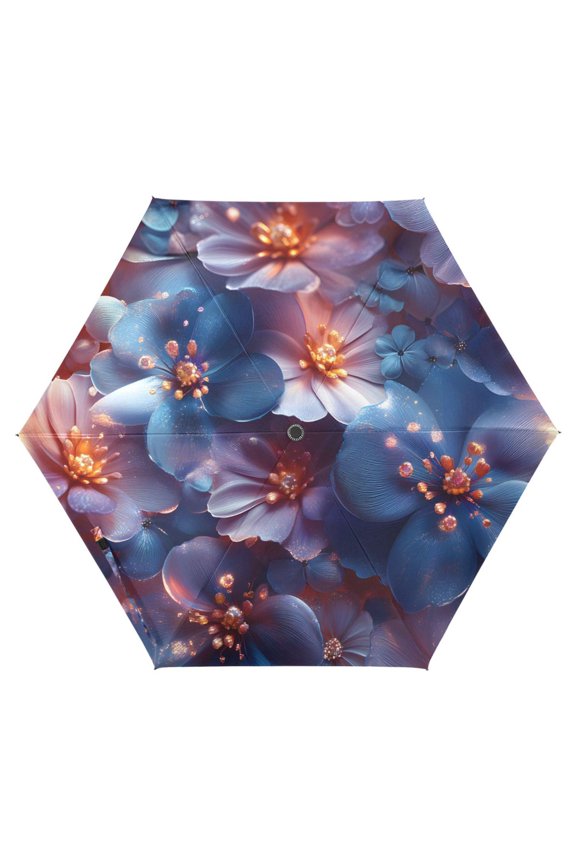 Magic Flower Patern2 UPF 50+ Compact Folding Umbrella for Rain Travel Umbrella Packable
