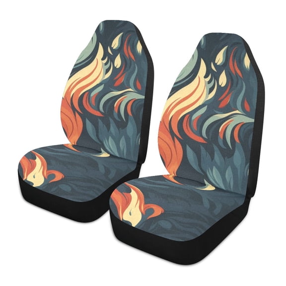 ALAZA Magic Fox Demon Car Seat Covers 2 PCs Universal Auto Front Seats Interior Protector