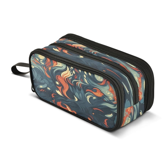 ALAZA Magic Fox Demon Pencil Case Bag 3 Compartment Pen Pouch Large Storage Holder Box Organizer