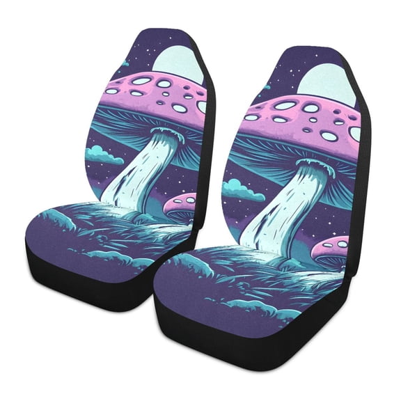 ALAZA Magic Mushroom Car Seat Covers 2 PCs Universal Auto Front Seats Interior Protector