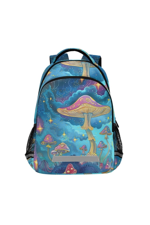 Magic Mushroom Stars Backpack Elementary School Bag Bookbag Travel Rucksack
