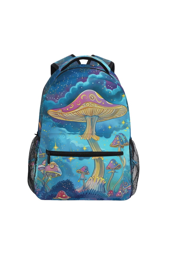 Magic Mushroom Stars Pattern School Backpack Elementary Stylish Bookbag Laptop Bags Travel Daypack