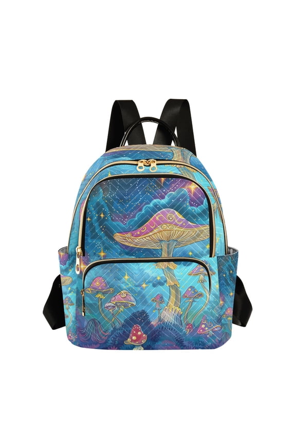 Magic Mushroom Stars Womens Travel Laptop Backpack Large Daypack Ladies Shoulder Bags S