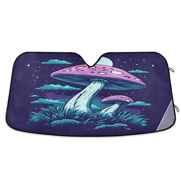 ALAZA Magic Mushroom Windshield Sun Shade Car Foldable Sun Visor Block UV Rays Protector 53"x23.5"