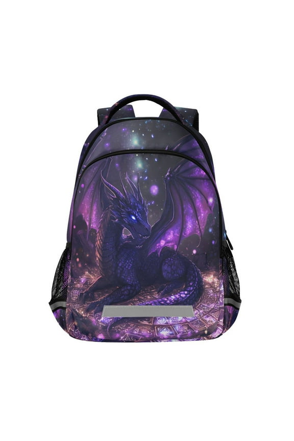 Magic Purple Dragon Backpack Elementary School Bag Bookbag Travel Rucksack