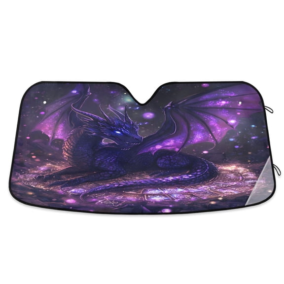 ALAZA Magic Purple Dragon Pattern Car Windshield Sun Shade Foldable UV Ray Sunshade Visor Protector 55 x 27.6in