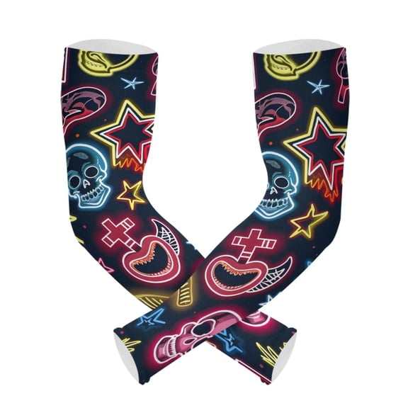 ALAZA Magic Skeleton UV Sun Protection Arm Sleeves UPF 50+ Compression Cooling Sleeve 1 Pair