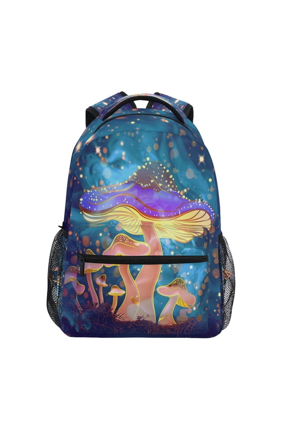 Magic Stars Mushroom Pattern School Backpack Elementary Stylish Bookbag Laptop Bags Travel Daypack