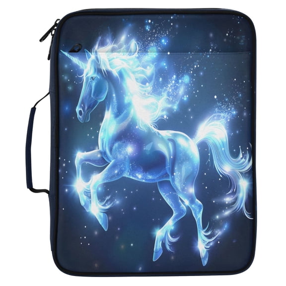 ALAZA Magic Unicorn Pattern Expanding Accordion File Folder 3 Ring Zipper Organizer Portable Document Binder Bag