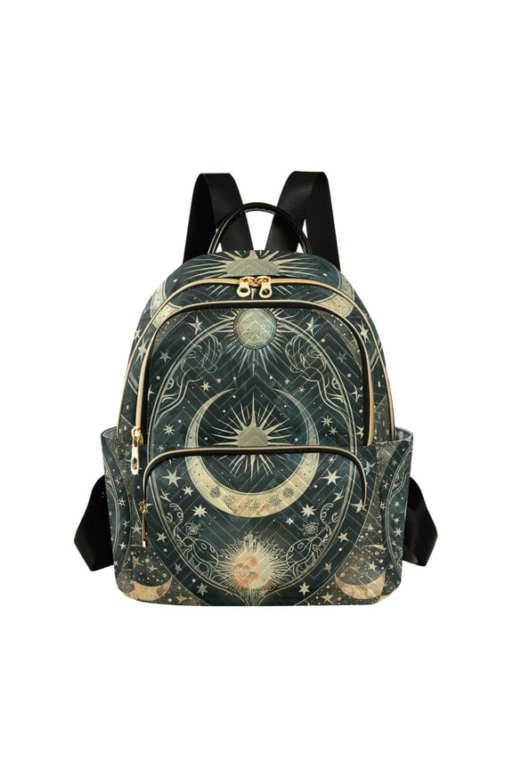 Magical Bohomia Moon and Star Womens Travel Laptop Backpack Large Daypack Ladies Shoulder Bags M