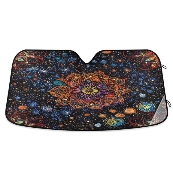 ALAZA Magical Mandala Ethnic Windshield Sun Shade Car Foldable Sun Visor Block UV Rays Protector 55"x27.6"