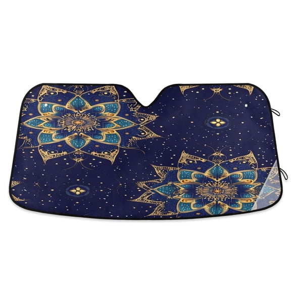 ALAZA Magical Mandala Flower Windshield Sun Shade Car Foldable Sun Visor Block UV Rays Protector 55"x27.6"