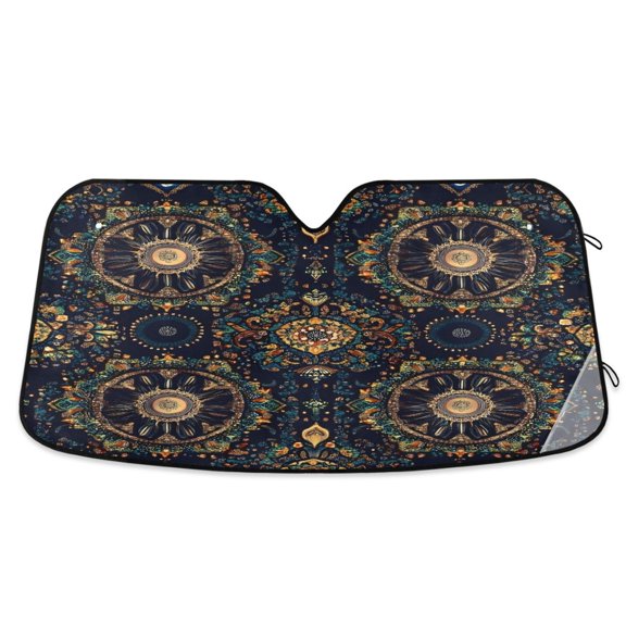 ALAZA Magical Mandala Paint Windshield Sun Shade Car Foldable Sun Visor Block UV Rays Protector 55"x27.6"
