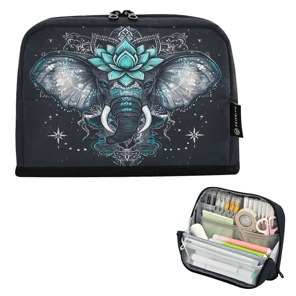 ALAZA Mandala Elephant Pencil Case Pen Pouch Bag Large Capacity Organizer