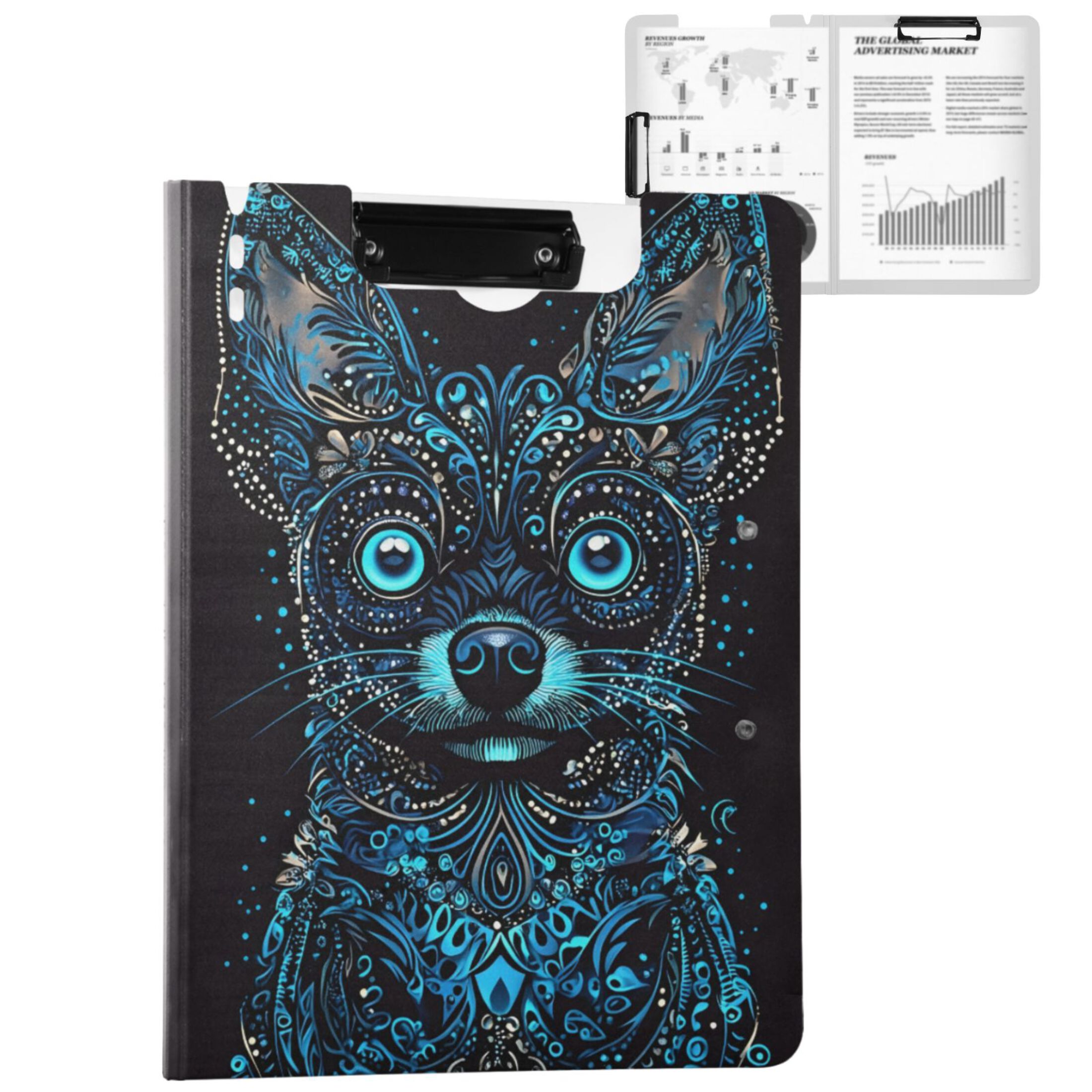 ALAZA Mandala Ethnic Dog A4 Foldable Clipboard 360 Degree Folder Binder ...