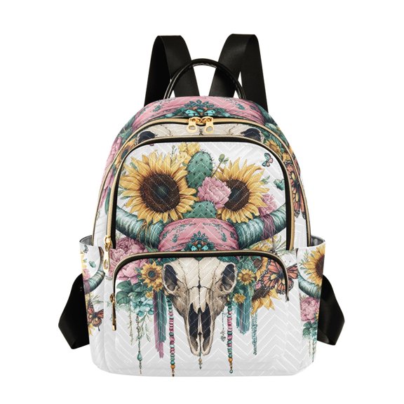 ALAZA Mandala Goat Skeleton Vintage Womens Travel Laptop Backpack Large Daypack Ladies Shoulder Bags S
