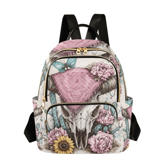 ALAZA Mandala Goat Skeleton Womens Travel Laptop Backpack Large Daypack Ladies Shoulder Bags S