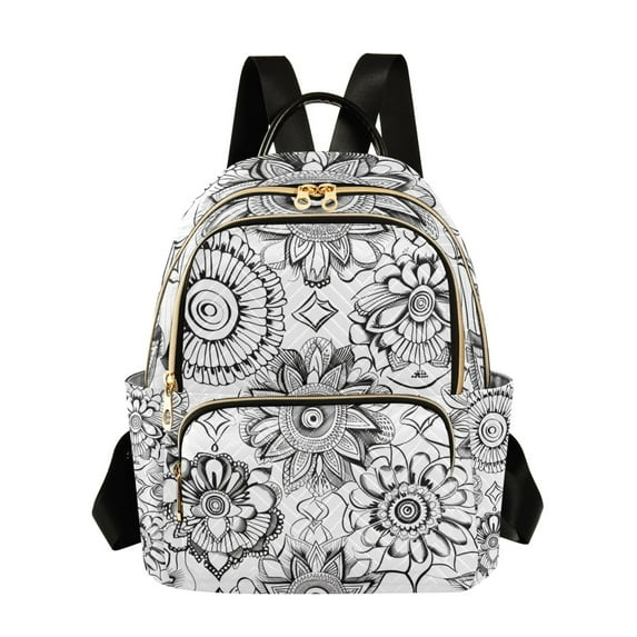 ALAZA Mandala Indian Flowers Ethnic Womens Travel Laptop Backpack Large Daypack Ladies Shoulder Bags M