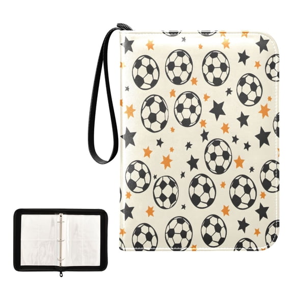 ALAZA Many Ball and Star Trading Card Binder 4 Pocket Cards Collection Album 400 Folder Holder