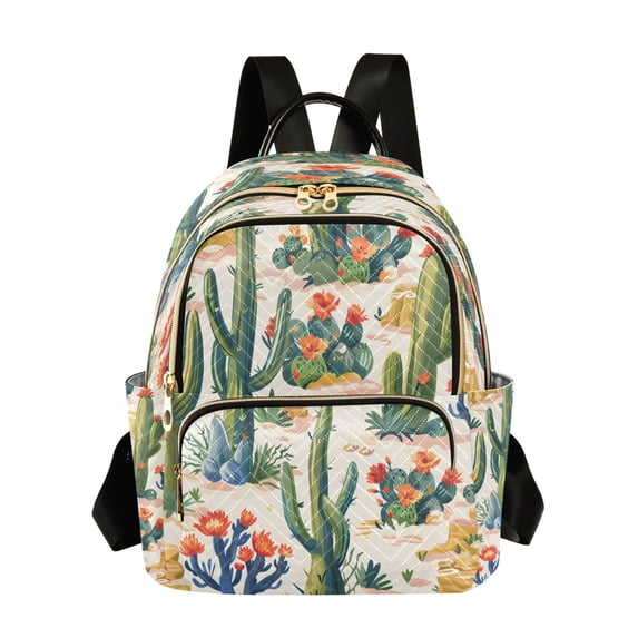 ALAZA Many Cactus Flowers Womens Travel Laptop Backpack Large Daypack Ladies Shoulder Bags M