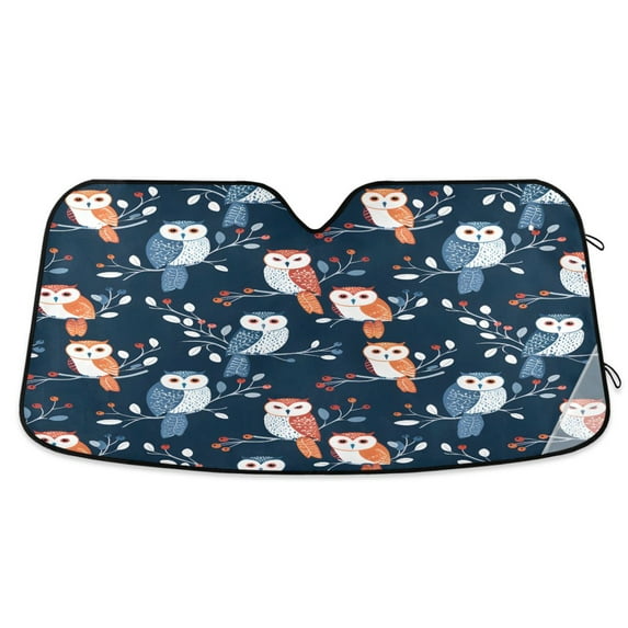 ALAZA Many Owls on Branch Windshield Sun Shade Car Foldable Sun Visor Block UV Rays Protector 57"x31.5"