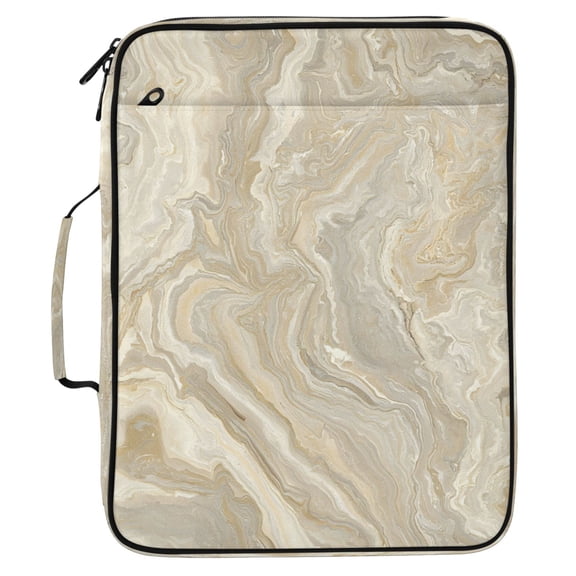 ALAZA Marble Golden Pattern Expanding Accordion File Folder 3 Ring Zipper Organizer Portable Document Binder Bag