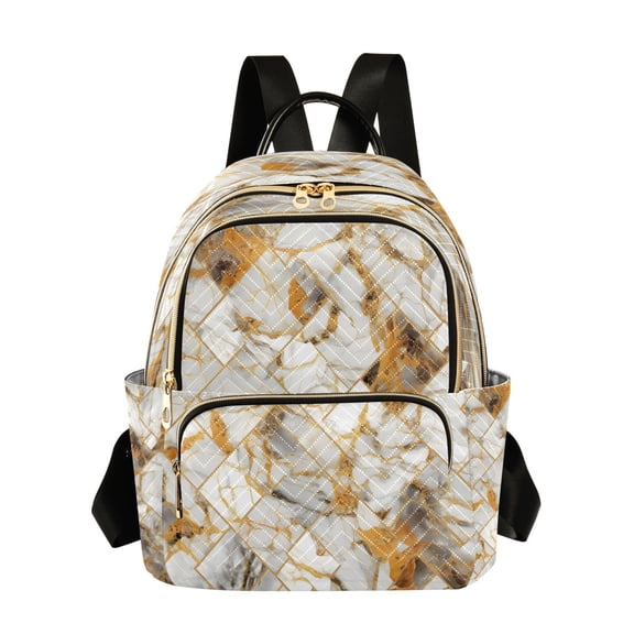 ALAZA Marble Golden Womens Travel Laptop Backpack Large Daypack Ladies Shoulder Bags S