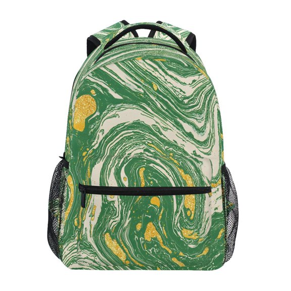 ALAZA Marble Green Pattern Kids School Backpack Elementary Student Bookbag Laptop Bags Travel Daypack for Girls Boys