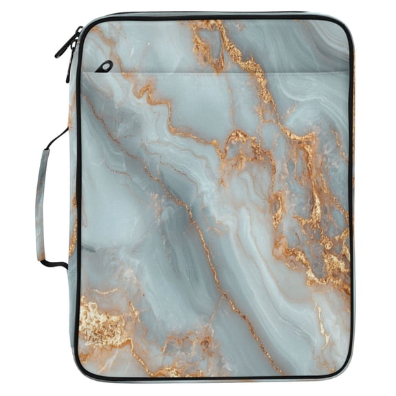 ALAZA Marble Pattern Expanding Accordion File Folder 3 Ring Zipper Organizer Portable Document Binder Bag