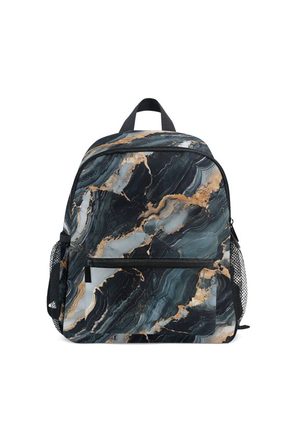 Marble Pattern School Backpack Small Bookbag Mini Bags