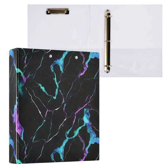 ALAZA Marble Texture-m1 Hardcover 3 Ring Binder 1.5" D-Rings with Interior Pockets Binders School 1 PC