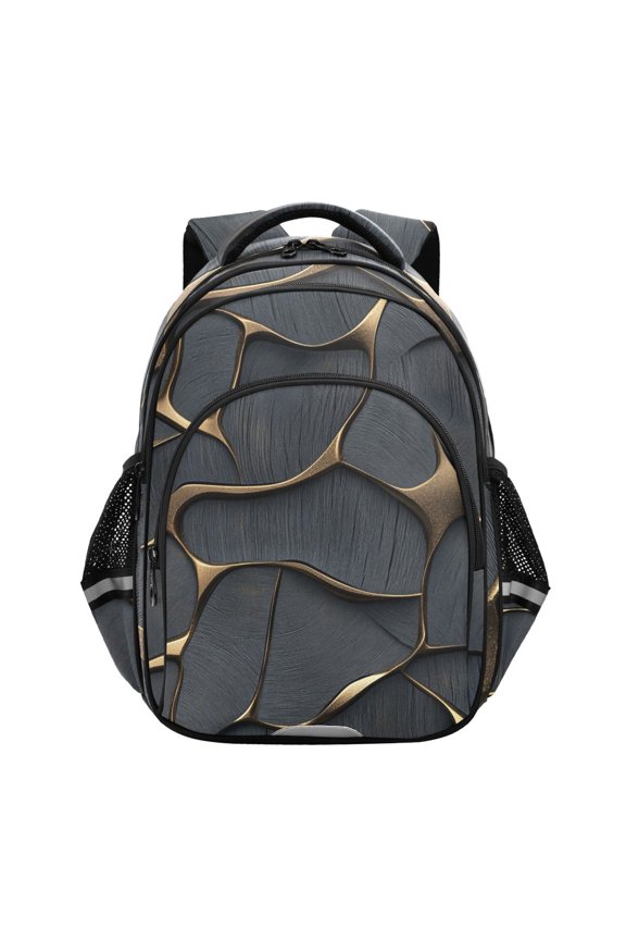 Marble with Golden School Backpack Elementary Bag Bookbag Travel Rucksack