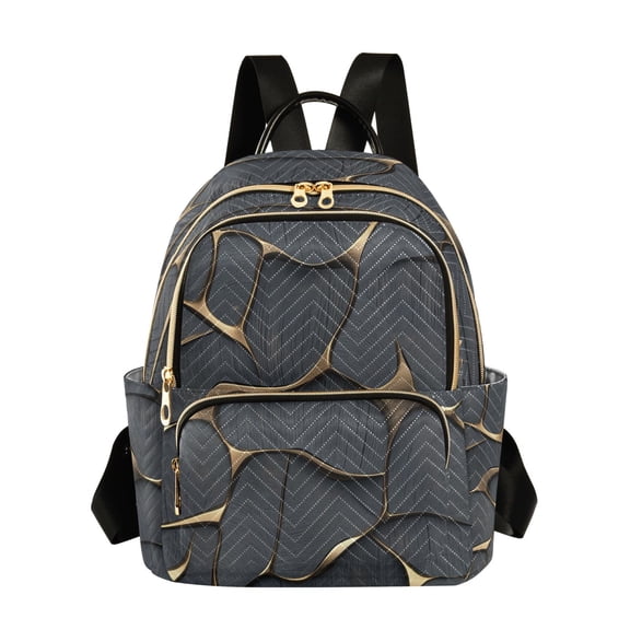 ALAZA Marble with Golden Womens Travel Laptop Backpack Large Daypack Ladies Shoulder Bags S
