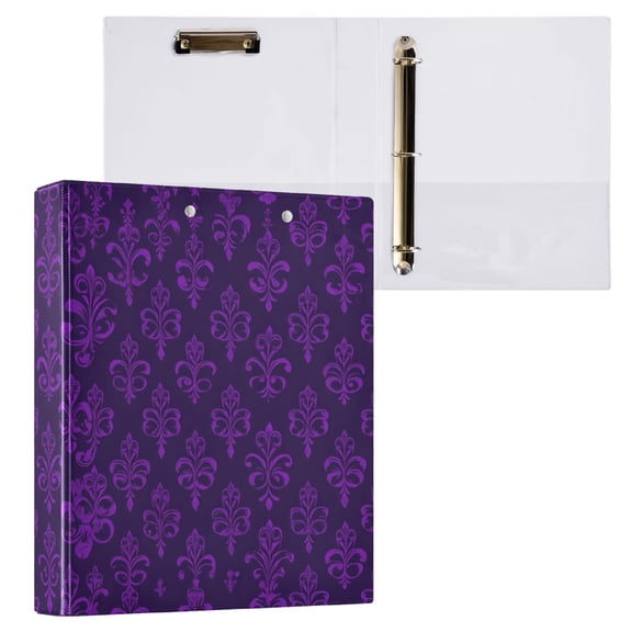 ALAZA Mardi Gras Art Pattern Hardcover 3 Ring Binder 1.5" Round Rings Interior Pockets Binders Organizer 1 Pack