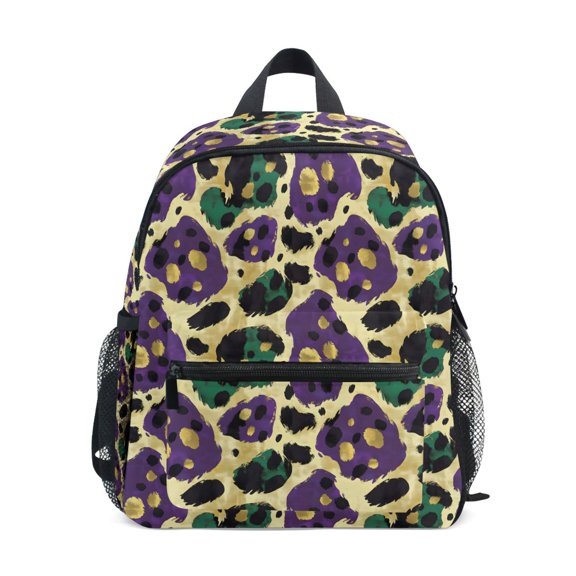 ALAZA Mardi Gras Leopard School Backpack Small Bookbag Mini Bags