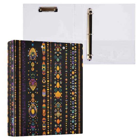 ALAZA Mardi Gras Print Hardcover 3 Ring Binder 1.5" Round Rings Interior Pockets Binders Organizer 1 Pack